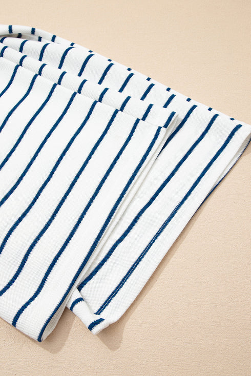 Casual Striped Wide Leg Two Piece Pant Sets