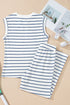 Casual Striped Wide Leg Two Piece Pant Sets