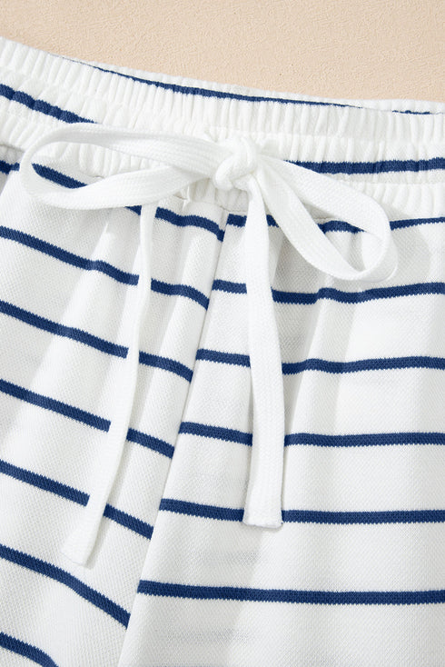 Casual Striped Wide Leg Two Piece Pant Sets