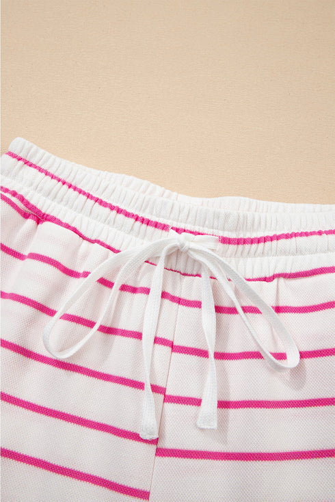 Casual Striped Wide Leg Two Piece Pant Sets