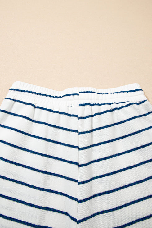 Casual Striped Wide Leg Two Piece Pant Sets