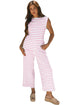 Casual Striped Wide Leg Two Piece Pant Sets