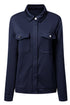 Casual Textured Flap Pocket Shirt Collar Zip Up Jackets