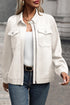 Casual Textured Flap Pocket Shirt Collar Zip Up Jackets