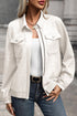 Casual Textured Flap Pocket Shirt Collar Zip Up Jackets