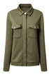 Casual Textured Flap Pocket Shirt Collar Zip Up Jackets
