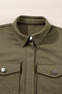 Casual Textured Flap Pocket Shirt Collar Zip Up Jackets