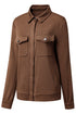 Casual Textured Flap Pocket Shirt Collar Zip Up Jackets