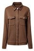 Casual Textured Flap Pocket Shirt Collar Zip Up Jackets