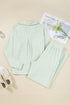 Casual Textured Patched Pocket Wide Leg Pant Set