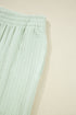 Casual Textured Patched Pocket Wide Leg Pant Set