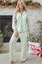 Casual Textured Patched Pocket Wide Leg Pant Set