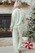 Casual Textured Patched Pocket Wide Leg Pant Set