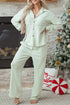 Casual Textured Patched Pocket Wide Leg Pant Set