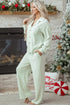 Casual Textured Patched Pocket Wide Leg Pant Set