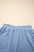 Casual Textured Patchwork Raw Edge Matching Short Sets