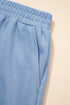 Casual Textured Patchwork Raw Edge Matching Short Sets