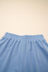 Casual Textured Patchwork Raw Edge Matching Short Sets