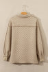Casual Textured Quilted Puffer Button Front Shacket Jacket