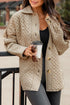 Casual Textured Quilted Puffer Button Front Shacket Jacket