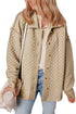Casual Textured Quilted Puffer Button Front Shacket Jacket