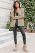 Casual Textured Quilted Puffer Button Front Shacket Jacket
