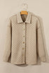 Casual Textured Quilted Puffer Button Front Shacket Jacket