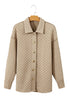 Casual Textured Quilted Puffer Button Front Shacket Jacket
