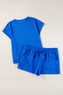 Casual Textured Short Two Piece Outfit Loungewear