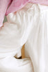 Casual Textured Tie Waist Pleated Wide Leg Pants