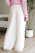 Casual Textured Tie Waist Pleated Wide Leg Pants