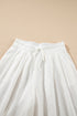 Casual Textured Tie Waist Pleated Wide Leg Pants