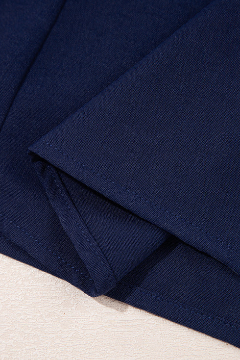 Casual V Neck Button Front Flutter Sleeve Empire Waist Midi Dress