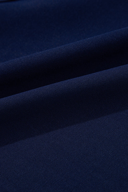 Casual V Neck Button Front Flutter Sleeve Empire Waist Midi Dress