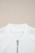 Casual Zip Up Knit Puff Sleeve Jacket