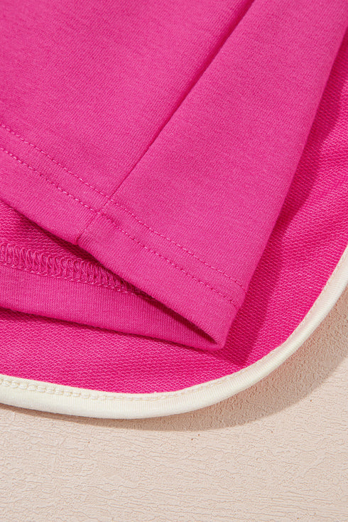 Contrast Trim Drop Shoulder Two Piece Skort Set