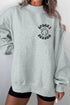 Spooky Embroidered Letter Graphic Mock Neck Sweatshirt