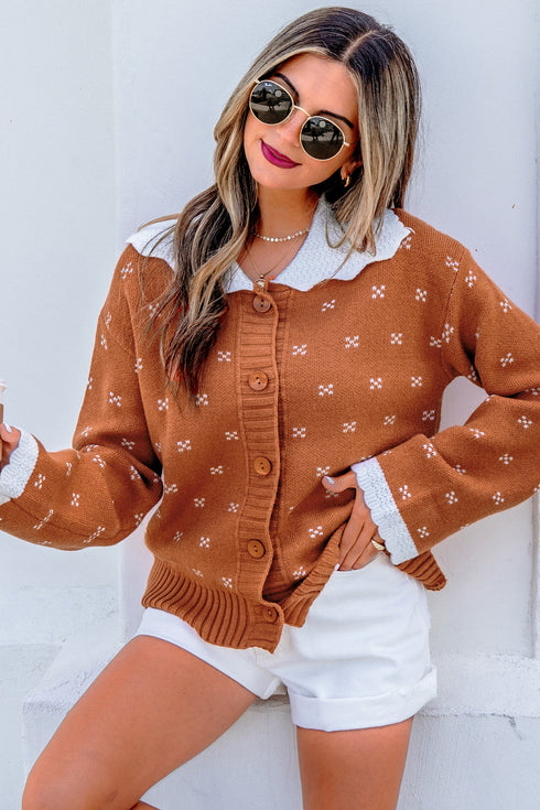 Peter Pan Collar Long Sleeve Knitwear Cardigan