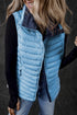 Plush Collar Quilted Zip Front Puffer Vest