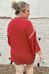 Twist Ribbed Tunic Round Neck Bracelet Sleeve Top