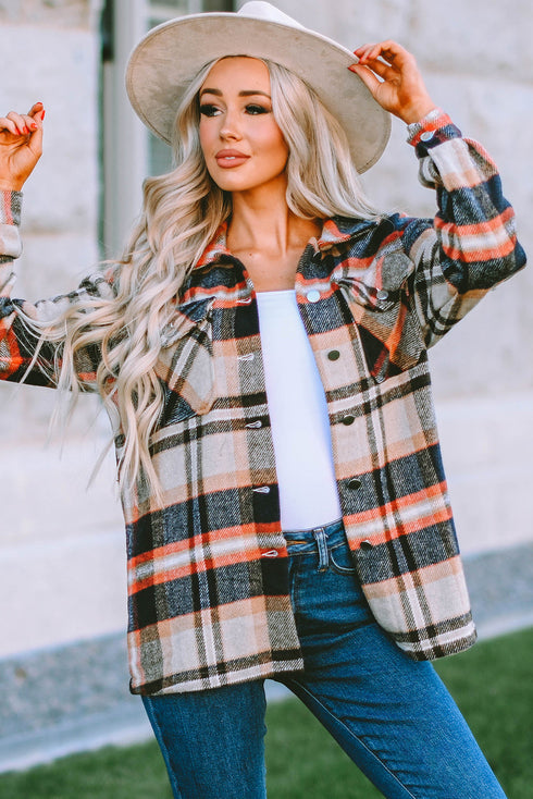 Relaxed Fit Brushed Plaid Button Down Shirt