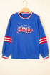 Abstract Racing Graphic Embroidered Patchwork Long Sleeve Sweatshirt