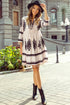 Abstract Print Fringe Tassel Bohemian Western Mini Dress