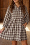 Plaid Long Sleeve Short Shift Mini Dress