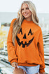 Spooky Print Reversible Mock Neck Oversized Graphic Sweatshirt