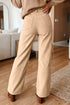 Cotton Corduroy Side Panel Straight Leg Pants
