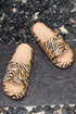 Polyester Tiger Print Hollow Out Detail Slipper