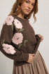 Floral Print Drop Shoulder Relaxed Pullover Sweater