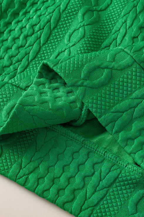 Exclusive Cable Knit Textured Two Piece Short Sets