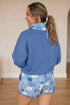 Floral Patchwork V Neck Long Sleeve Sweatshirt